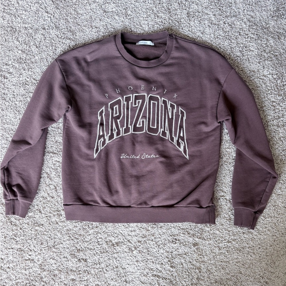 Stradivarius Brown Arizona Crewneck Sweatshirt